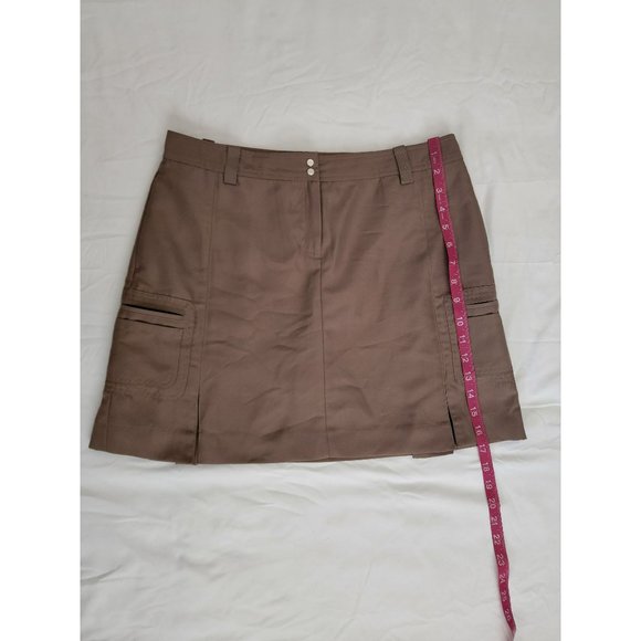 IZOD XFG Women's Athletic Golf Tennis Inner Shorts Cargo Skirt Dark Brown Sz 4 - Picture 14 of 14
